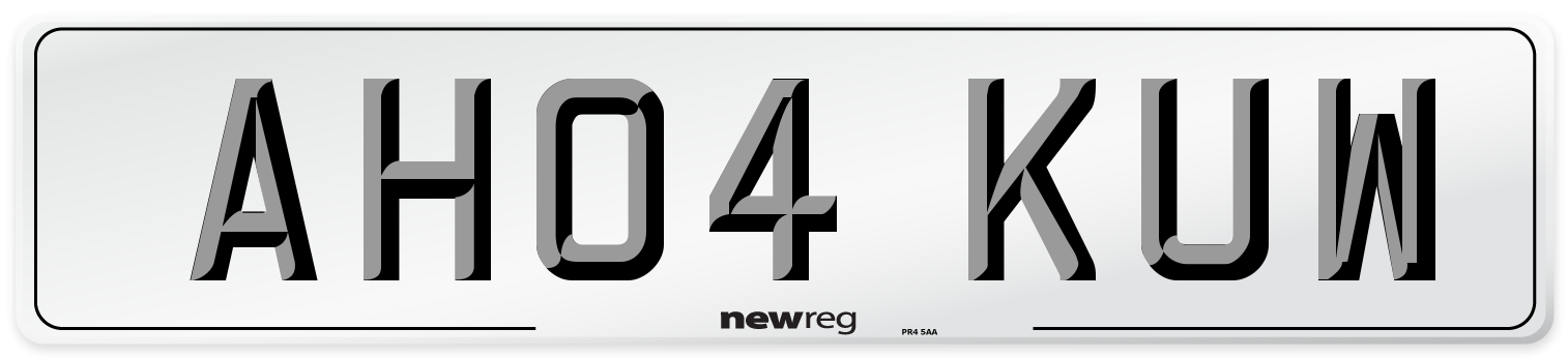AH04 KUW Number Plate from New Reg